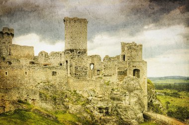 Old castle ruins in Poland in Europe clipart