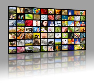 Television production concept. TV movie panels clipart