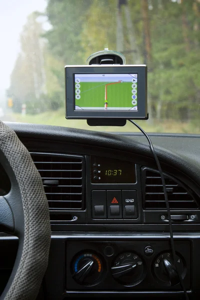 stock image GPS Navigation in Travelling Car