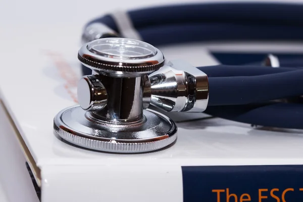 Stethoscope and medical books — Stock Photo, Image