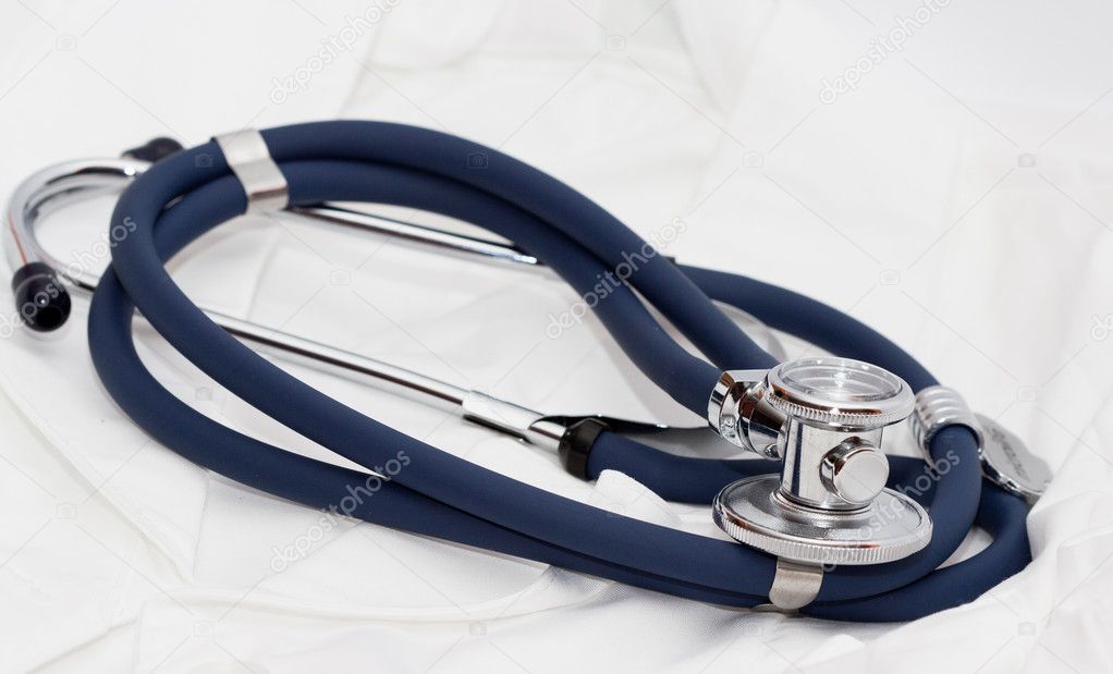 White robe and blue stethoscope