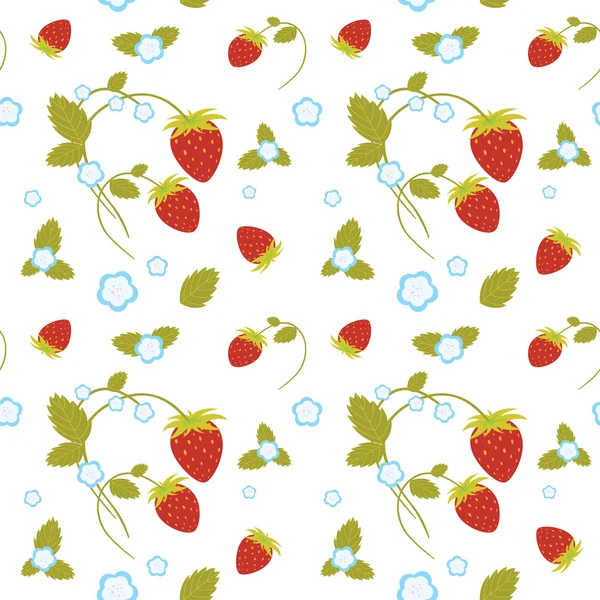 Strawberries Seamless — Stock Vector