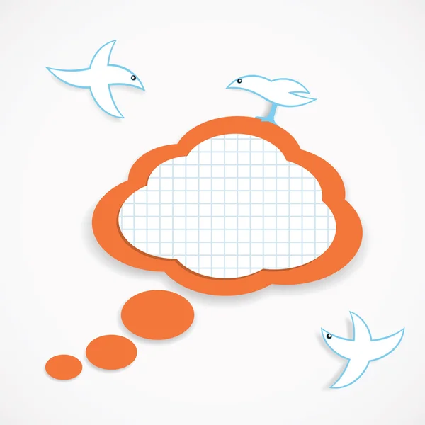 Ομιλία σύννεφο και πουλιά — Διανυσματικό Αρχείο