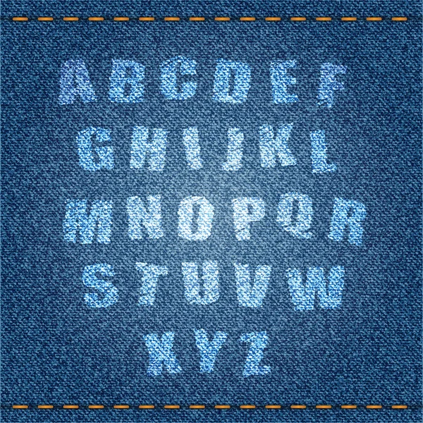 Джинсовый алфавит — стоковый вектор