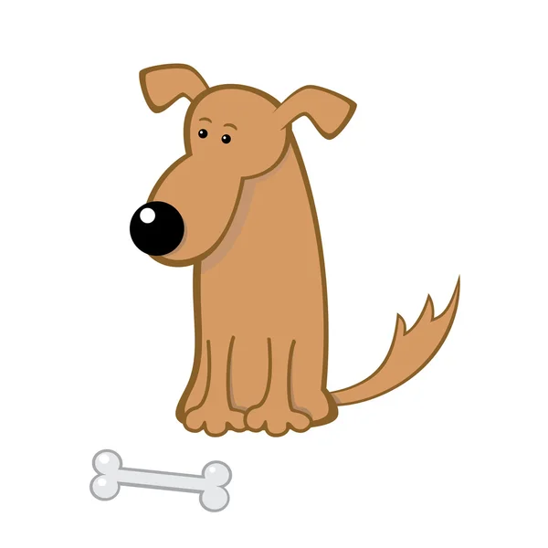 Süßer Hund mit Knochen — Stockvektor