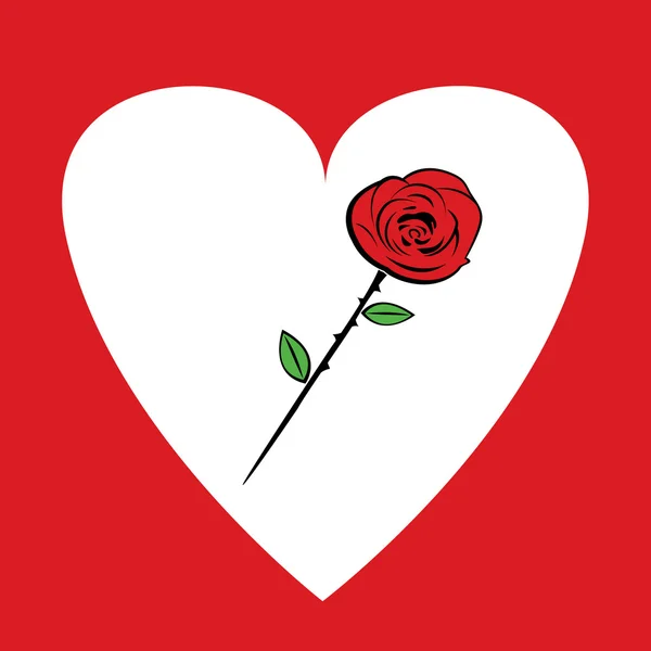 Τριαντάφυλλο και καρδιά — Διανυσματικό Αρχείο