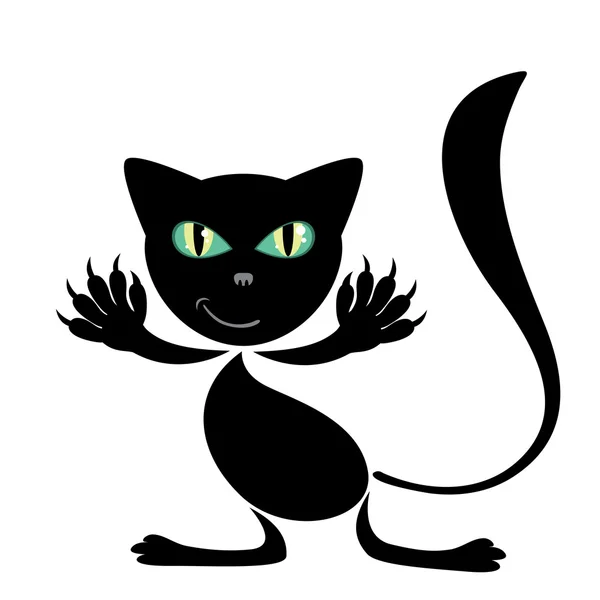 Fekete Cartoon macska — Stock Vector