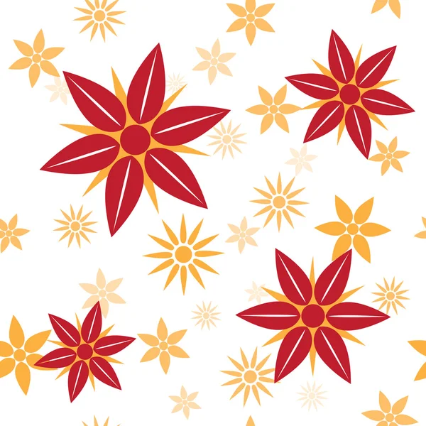 シームレスな赤い花 — ストックベクタ