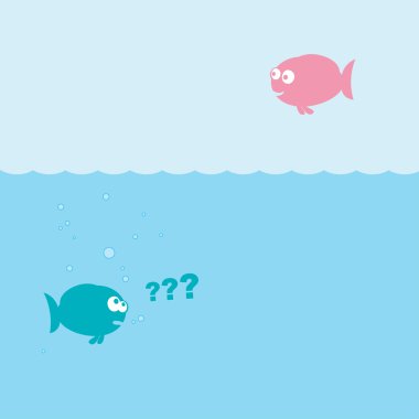 Funny cartoon fishes clipart