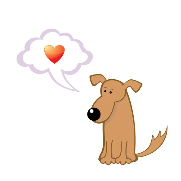 Χαριτωμένο σκυλί στην αγάπη — Διανυσματικό Αρχείο