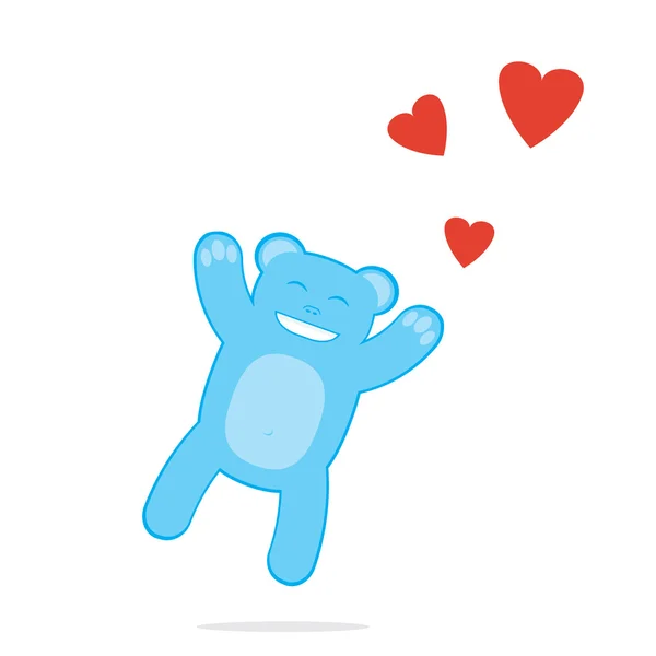 Cartoon bear boy in love — Stock Vector