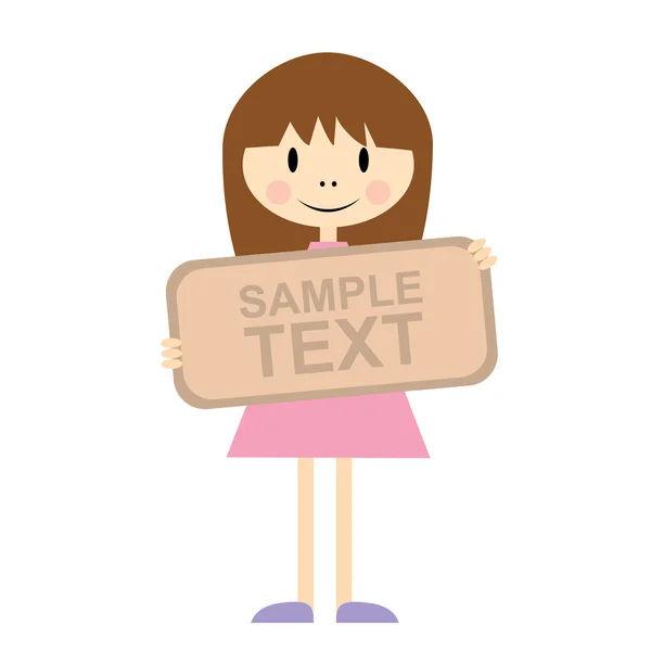 Little girl with your sample text — Stock Vector