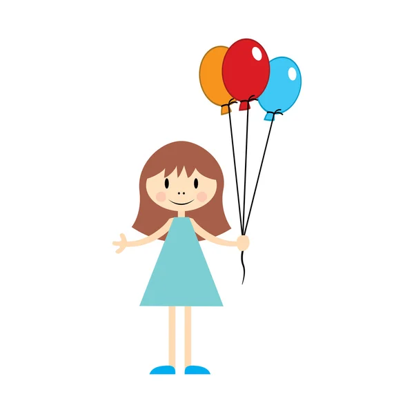 Dziewczynka z balonami — Wektor stockowy
