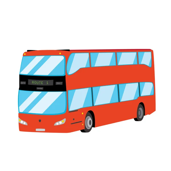 Červený dvoupatrový autobus — Stockový vektor