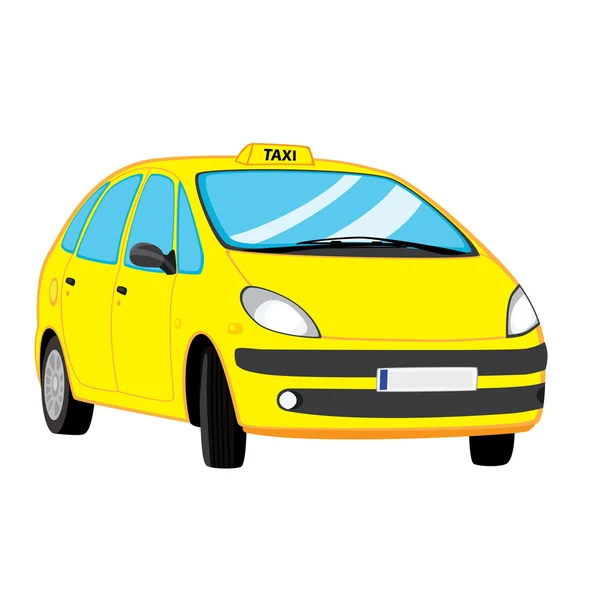 Gelbes Taxiauto — Stockvektor