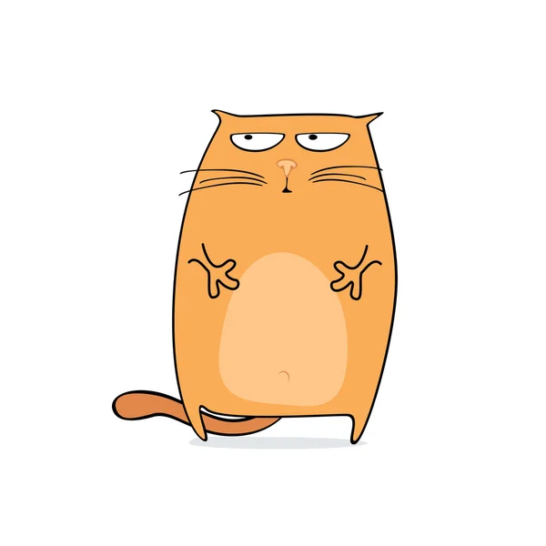 Gato de dibujos animados hambriento — Vector de stock