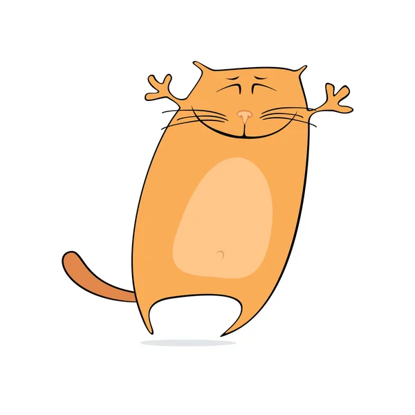 Feliz gato dos desenhos animados — Vetor de Stock