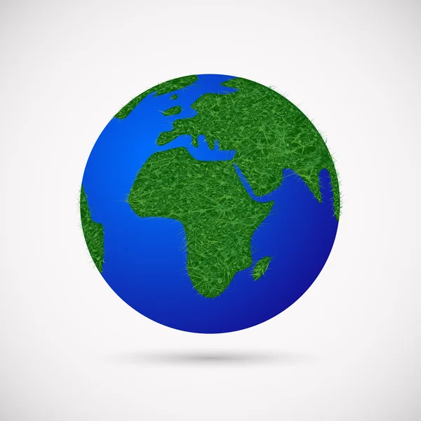 Terre avec de l'herbe au lieu des continents — Image vectorielle