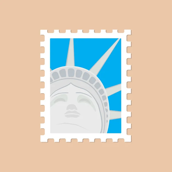 Sello postal con la Estatua de la Libertad — Archivo Imágenes Vectoriales