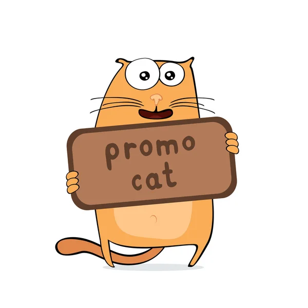 Desenhos animados promo gato — Vetor de Stock