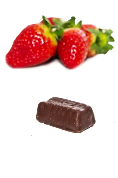 Strawberry and choco candy — Stock Photo, Image