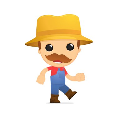 Funny cartoon farmer clipart