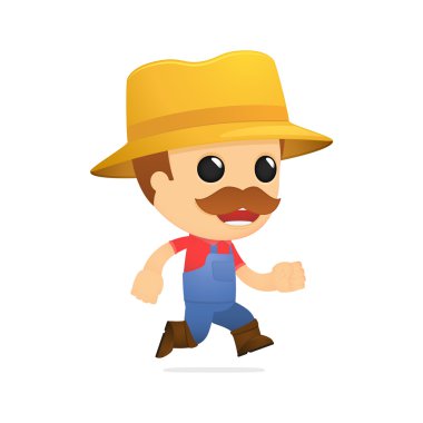 Funny cartoon farmer clipart