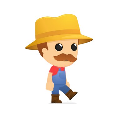 Funny cartoon farmer clipart