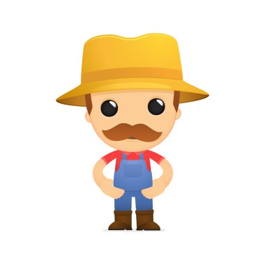 Funny cartoon farmer clipart