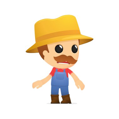 Funny cartoon farmer clipart