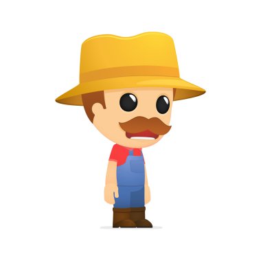 Funny cartoon farmer clipart