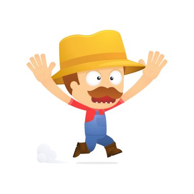 Funny cartoon farmer clipart