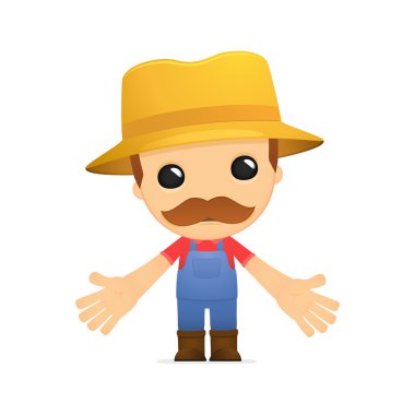 Funny cartoon farmer clipart