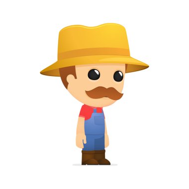 Funny cartoon farmer clipart