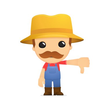 Funny cartoon farmer clipart