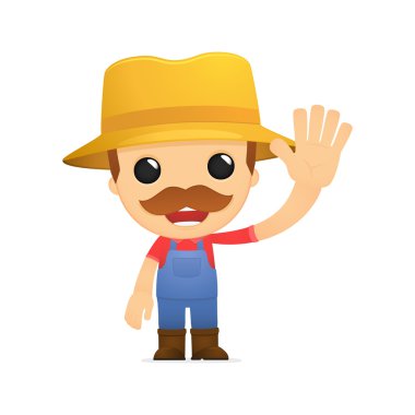 Funny cartoon farmer clipart