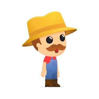 Funny cartoon farmer clipart