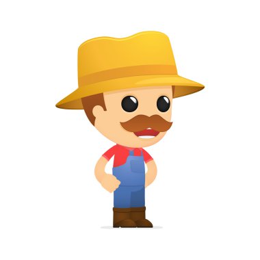 Funny cartoon farmer clipart