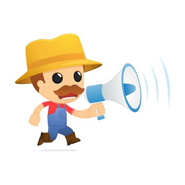 Funny cartoon farmer clipart