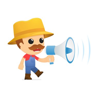 Funny cartoon farmer clipart