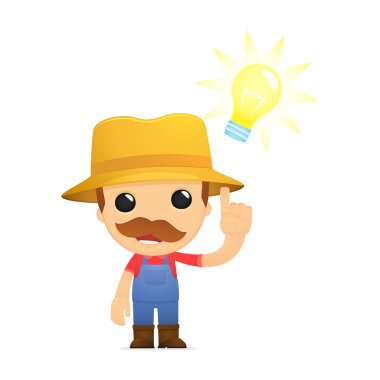 Funny cartoon farmer clipart