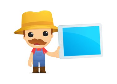 Funny cartoon farmer clipart