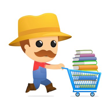 Funny cartoon farmer clipart