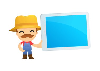 Funny cartoon farmer clipart