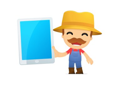 Funny cartoon farmer clipart