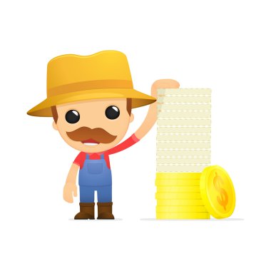 Funny cartoon farmer clipart