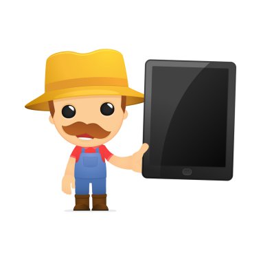 Funny cartoon farmer clipart