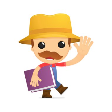 Funny cartoon farmer clipart