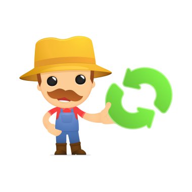 Funny cartoon farmer clipart