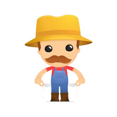 Funny cartoon farmer clipart